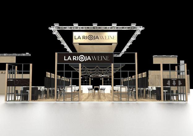 Imagen del expositor riojano, que acogerá a 74 bodegas de la región. :: L. R.
/