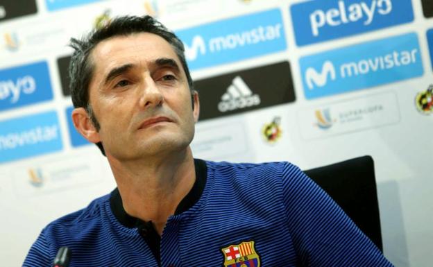 Ernesto Valverde, en conferencia de prensa.