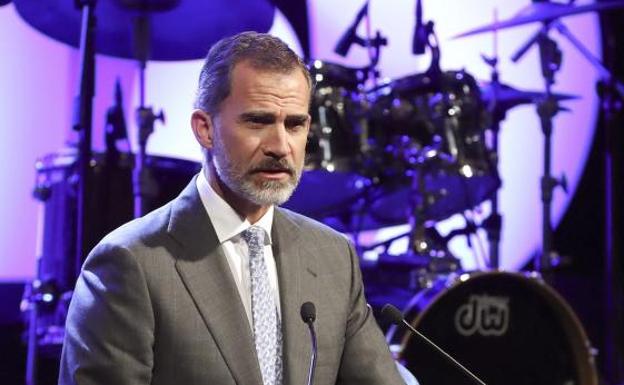 Don Felipe, durante su discurso./Efe