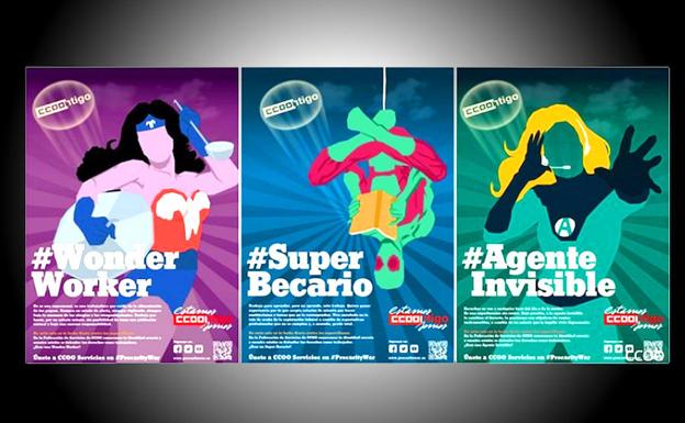 Iconografía de la campaña lanzada por el sindicato Comisiones Obreras. /L.R.