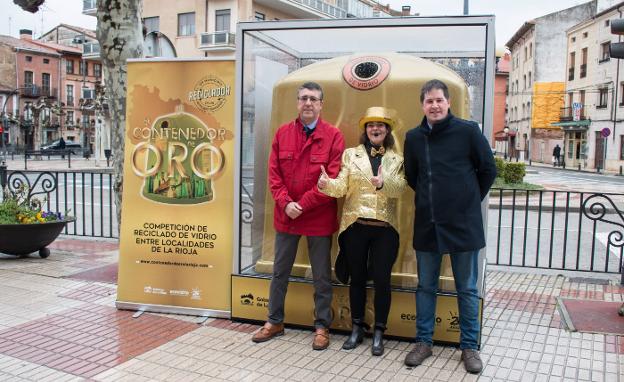 La ciudad calceatense recibió ayer el 'Contenedor de oro'. :: albo/