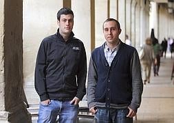 Rubén Esteban y Diego Mendiola, en Portales. /JUSTO RODRÍGUEZ/