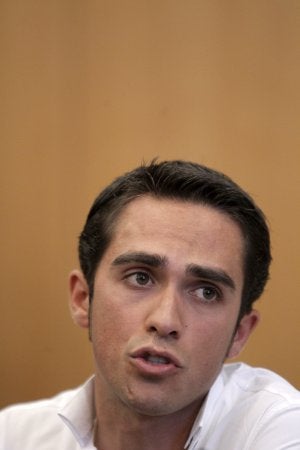 Contador, ayer en su rueda de prensa. :: EFE/
