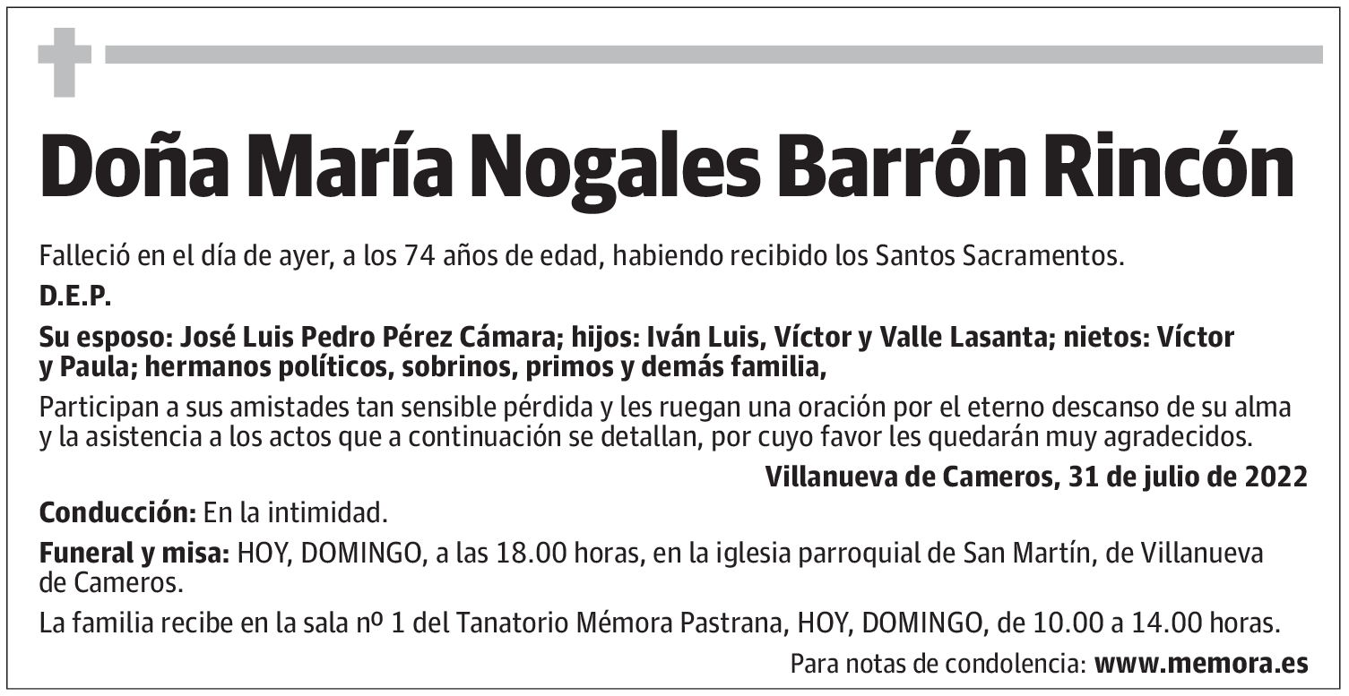 Doña María Nogales Barrón Rincón