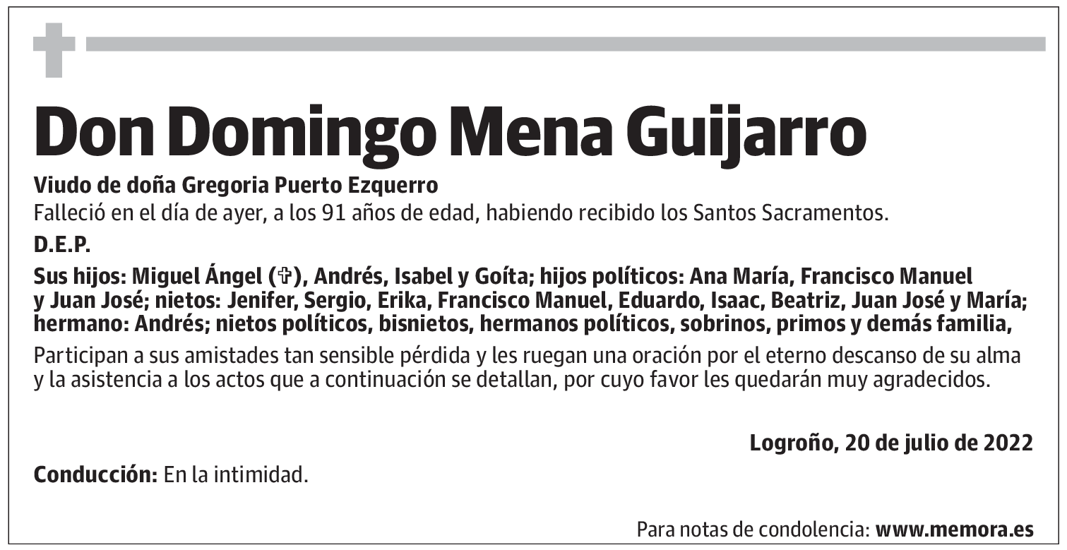 Don Domingo Mena Guijarro