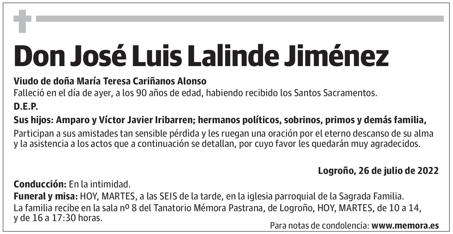 Don José Luis Lalinde Jiménez