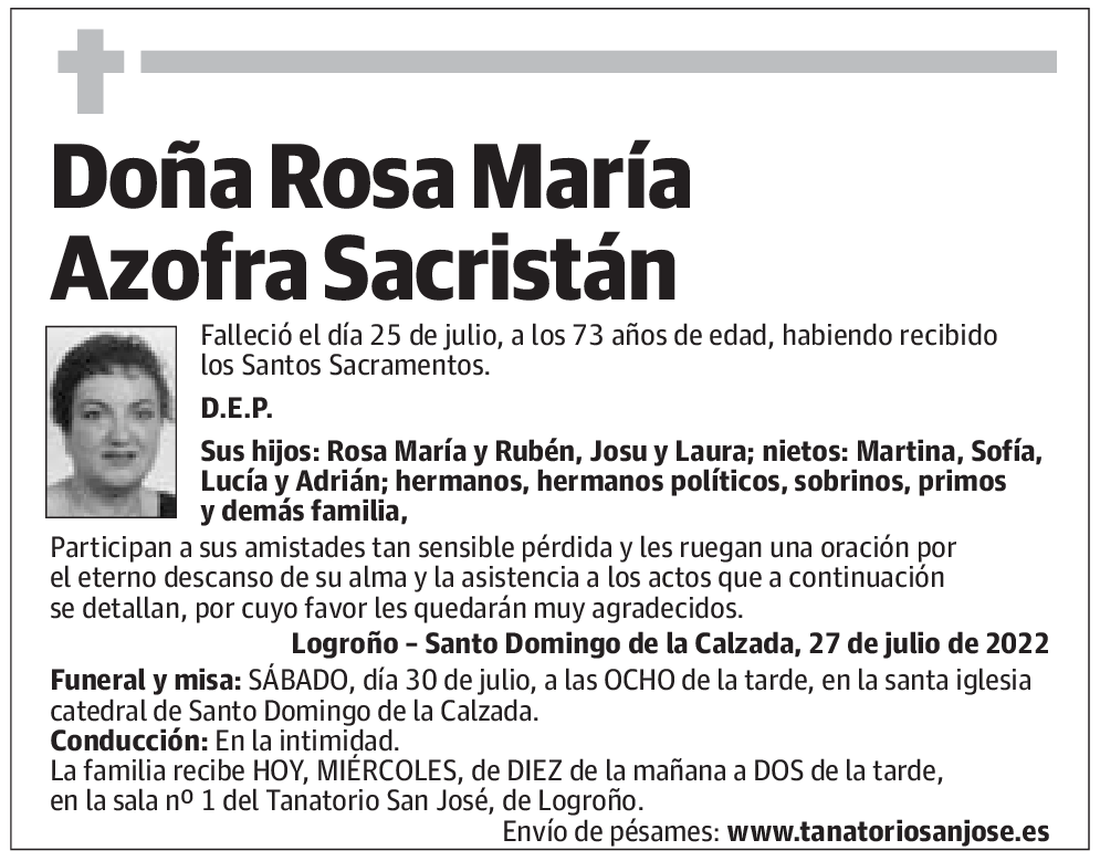 Doña Rosa María  Azofra Sacristán