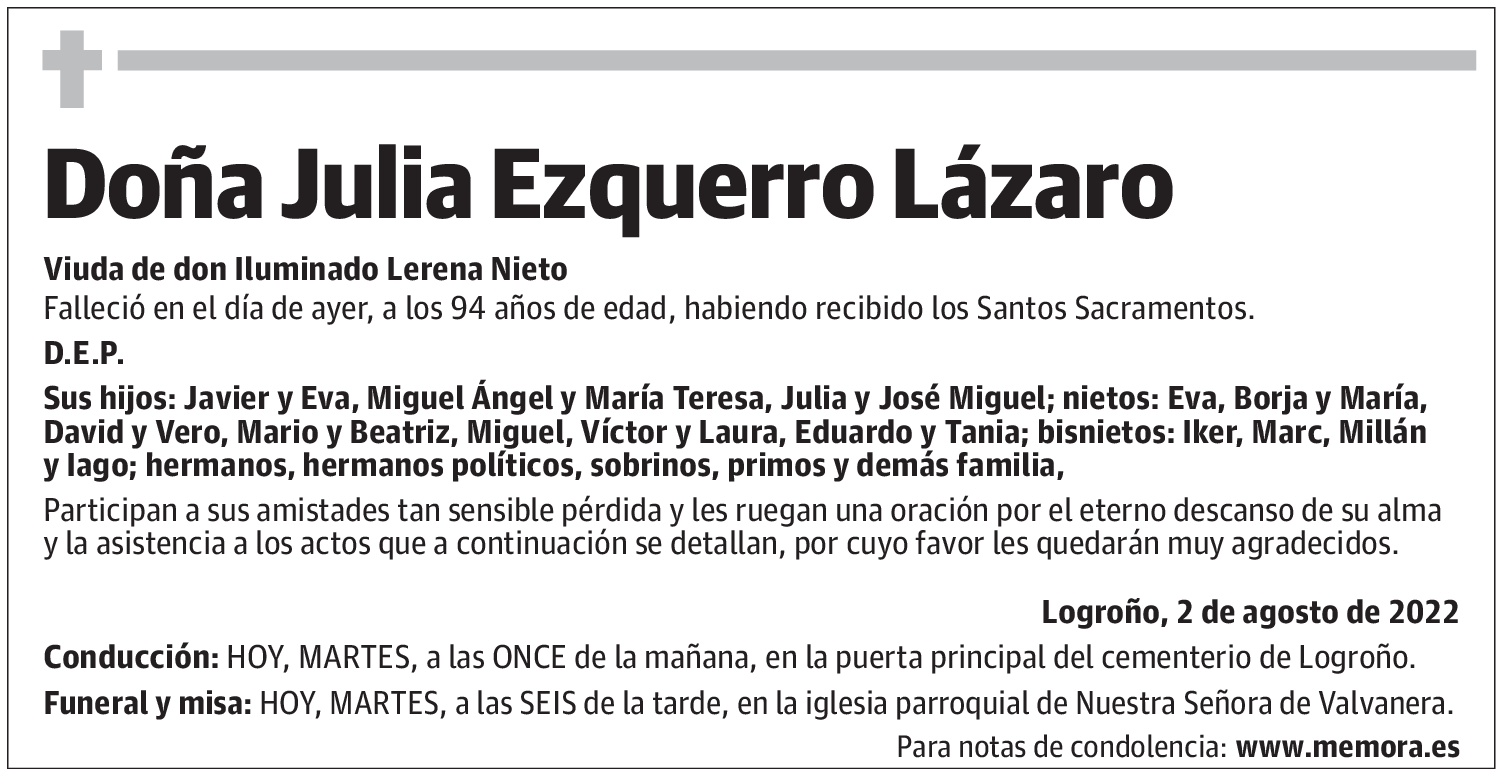 Doña Julia Ezquerro Lázaro