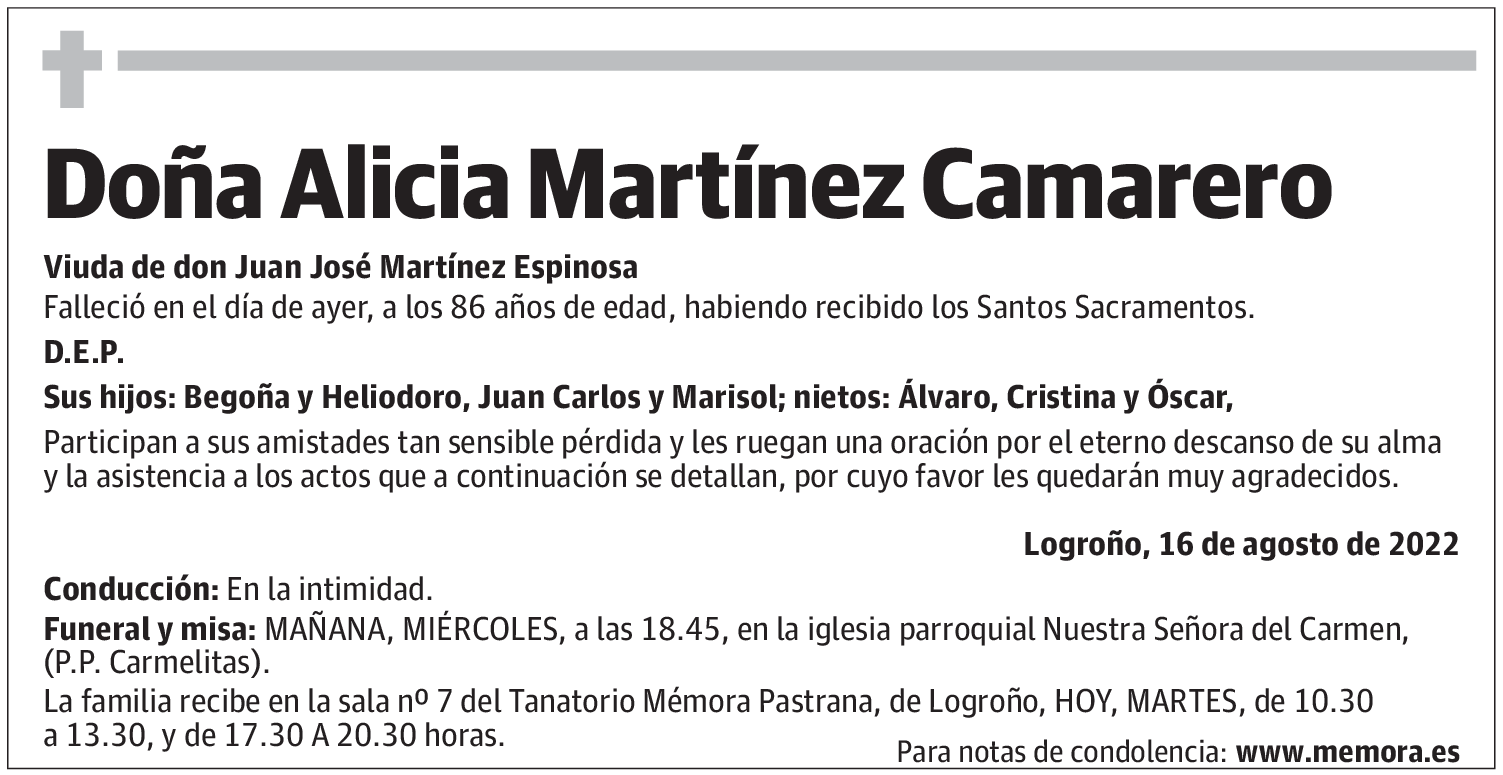 Doña Alicia Martínez Camarero
