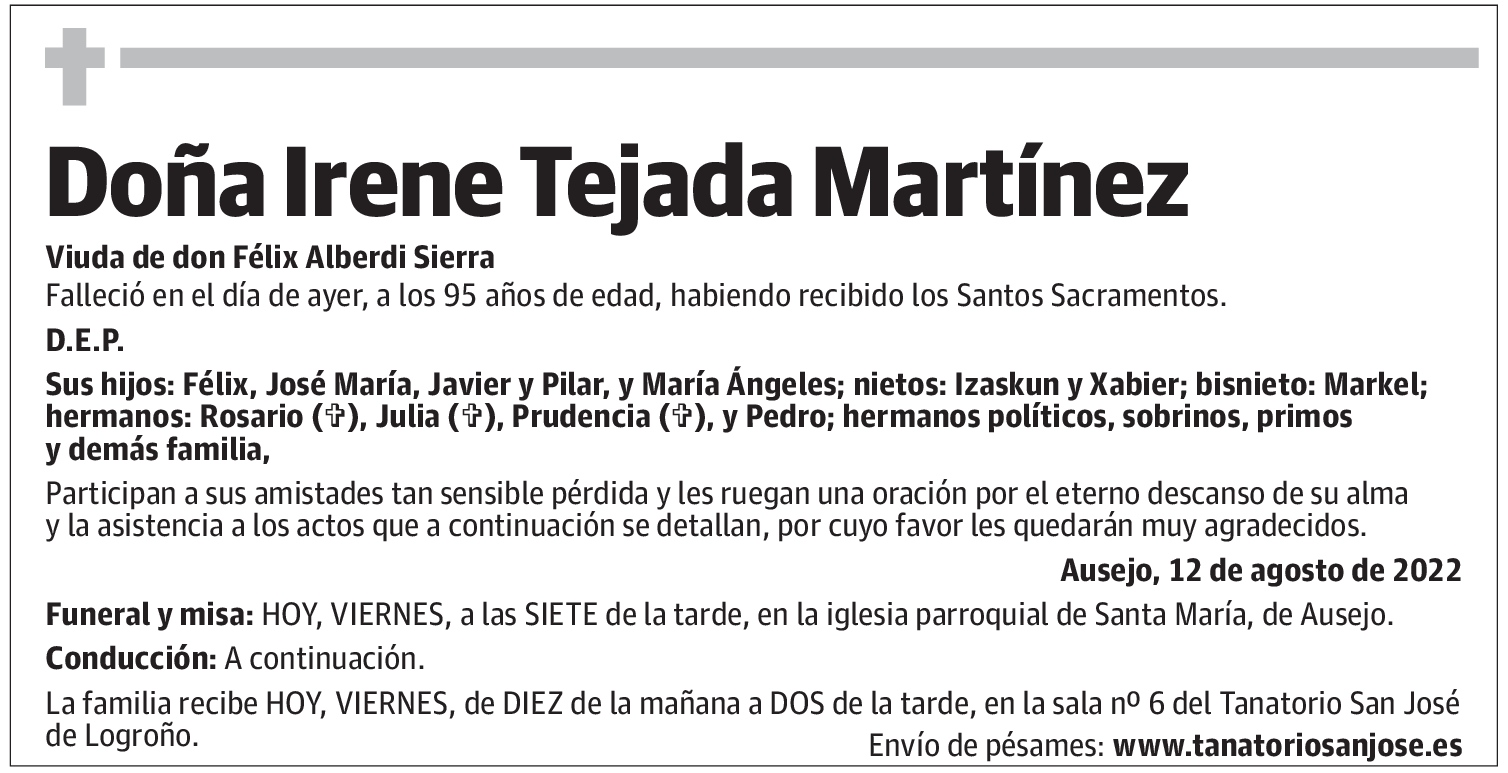 Doña Irene Tejada Martínez