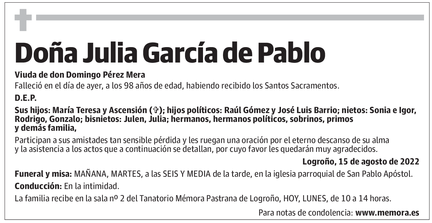 Doña Julia García de Pablo