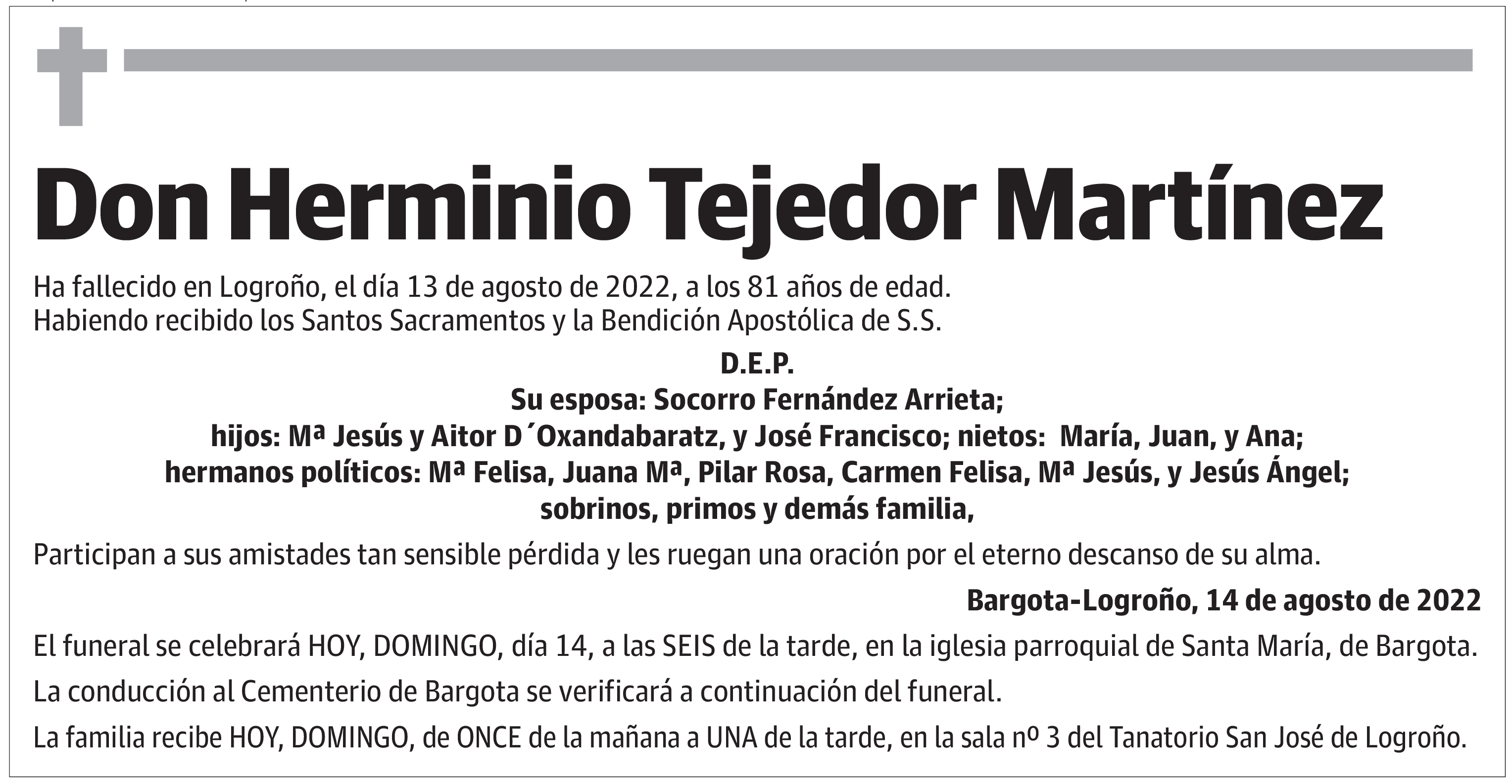 Don Herminio Tejedor Martínez