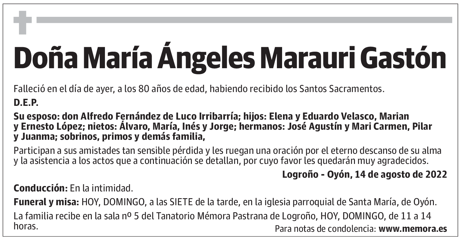 Doña María Ángeles Marauri Gastón