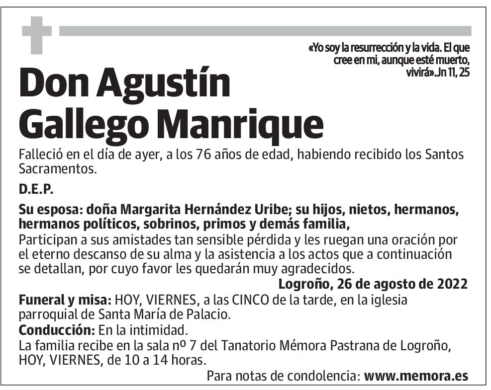 Don Agustín Gallego Manrique