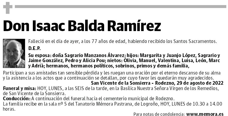 Don Isaac Balda Ramírez