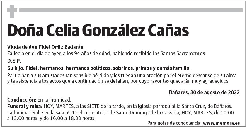 Doña Celia González Cañas
