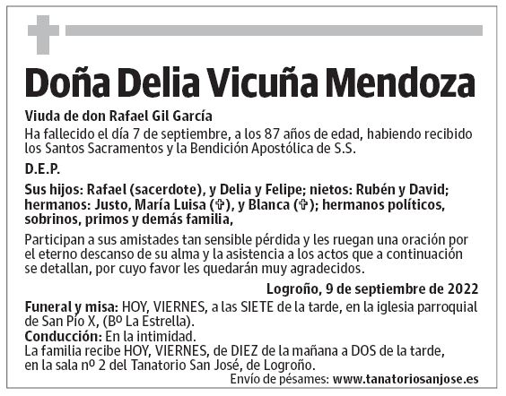 Doña Delia Vicuña Mendoza