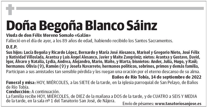 Doña Begoña Blanco Sáinz