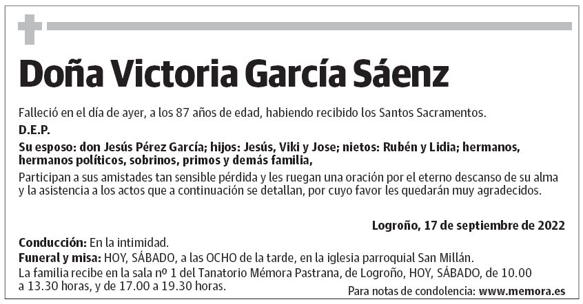 Doña Victoria García Sáenz