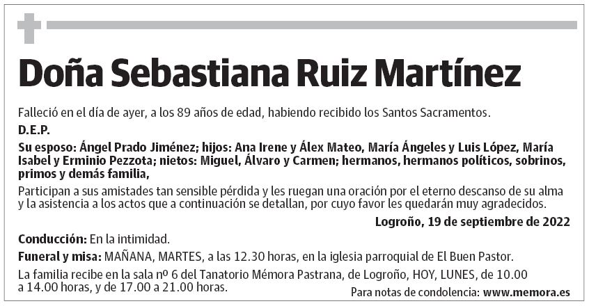 Doña Sebastiana Ruiz Martínez