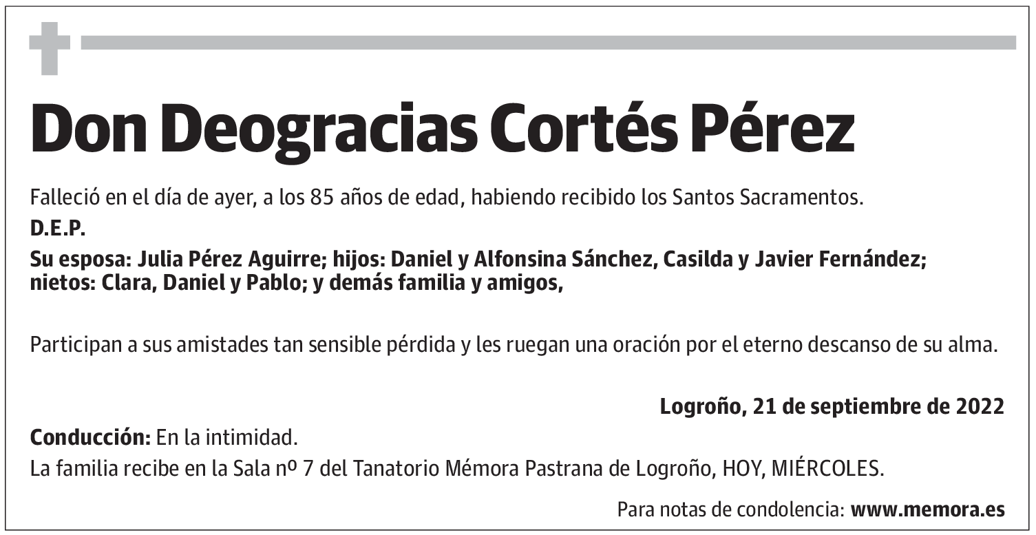 Don Deogracias Cortés Pérez