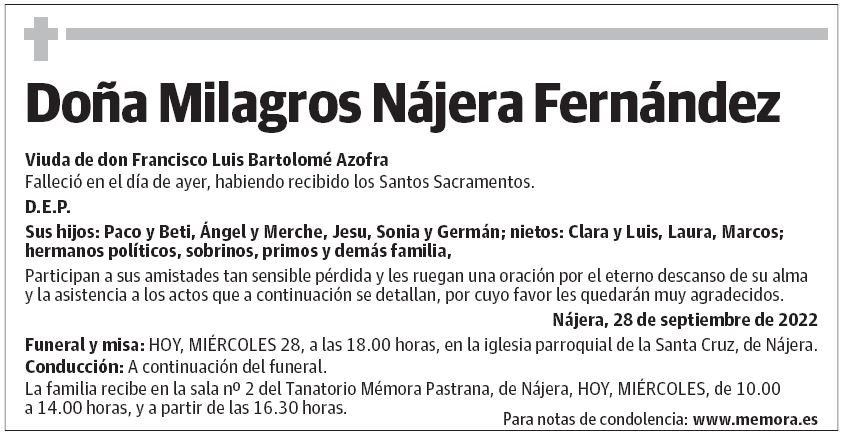 Doña Milagros Nájera Fernández
