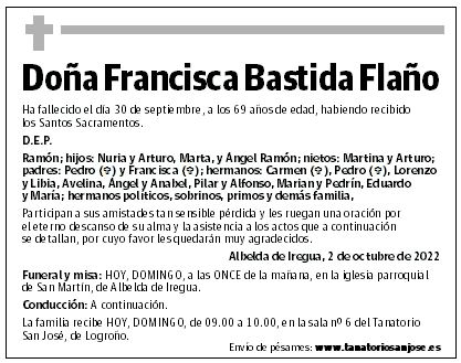 Doña Francisca Bastida Flaño
