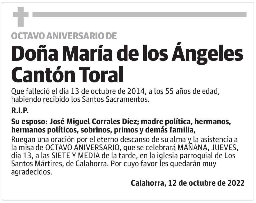 Doña María de los Ángeles Cantón Toral