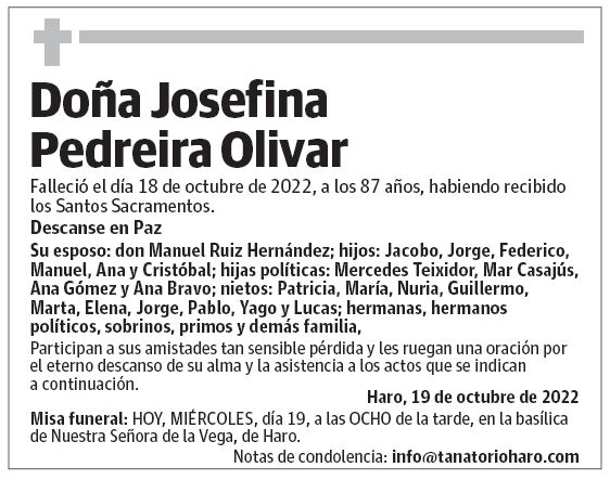 Doña Josefina Pedreira Olivar