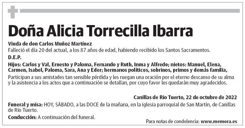 Doña Alicia Torrecilla Ibarra