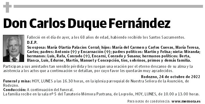 Don Carlos Duque Fernández