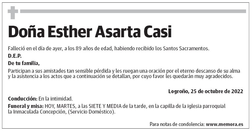 Doña Esther Asarta Casi