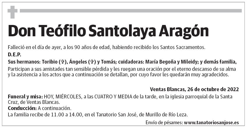 Don Teófilo Santolaya Aragón