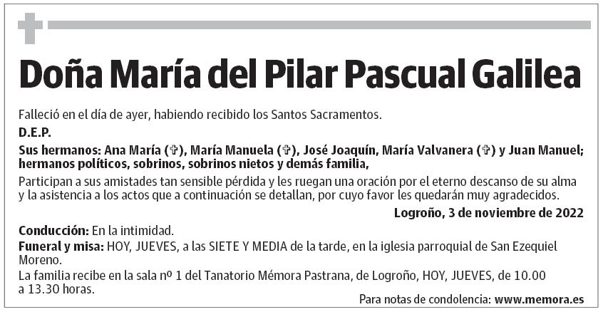 Doña María del Pilar Pascual Galilea