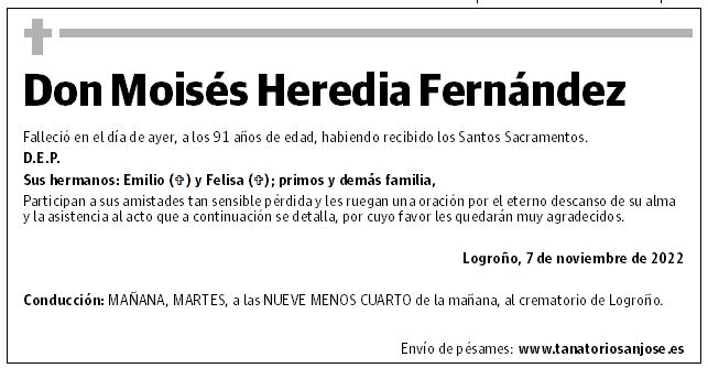 Don Moisés Heredia Fernández