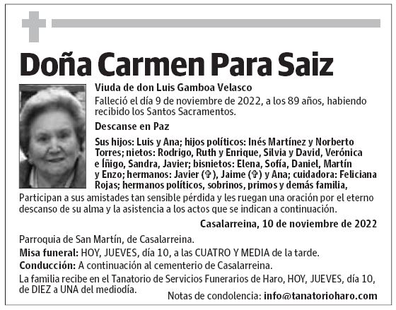 Doña Carmen Para Saiz