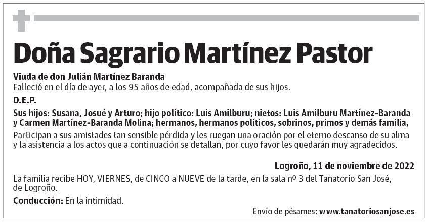 Doña Sagrario Martínez Pastor
