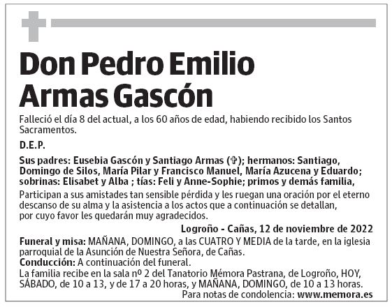 Don Pedro Emilio Armas Gascón