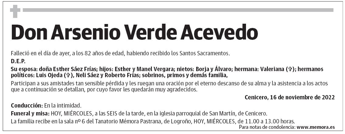 Don Arsenio Verde Acevedo