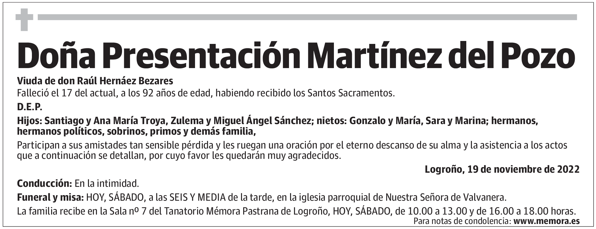 Doña Presentación Martínez del Pozo