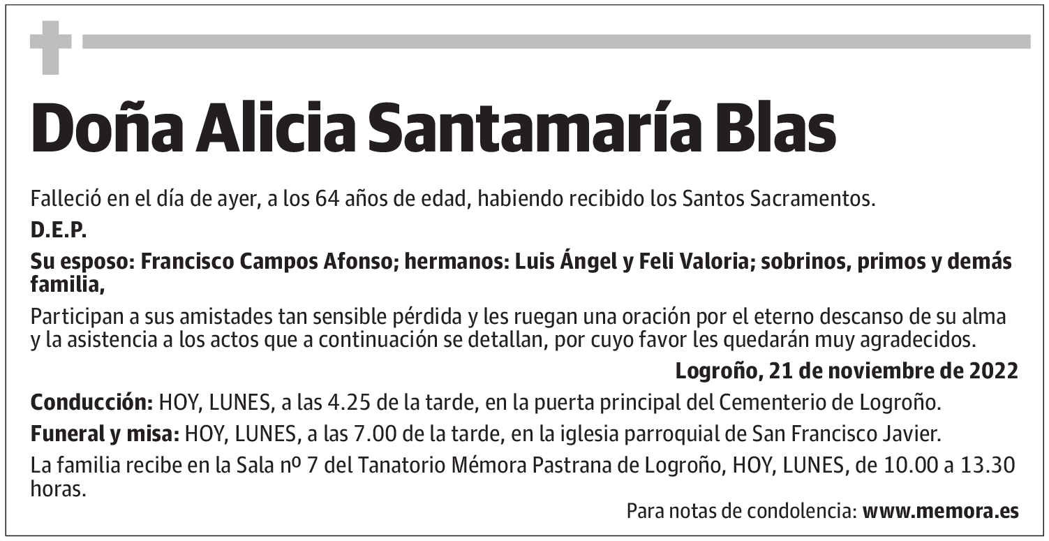 Doña Alicia Santamaría Blas