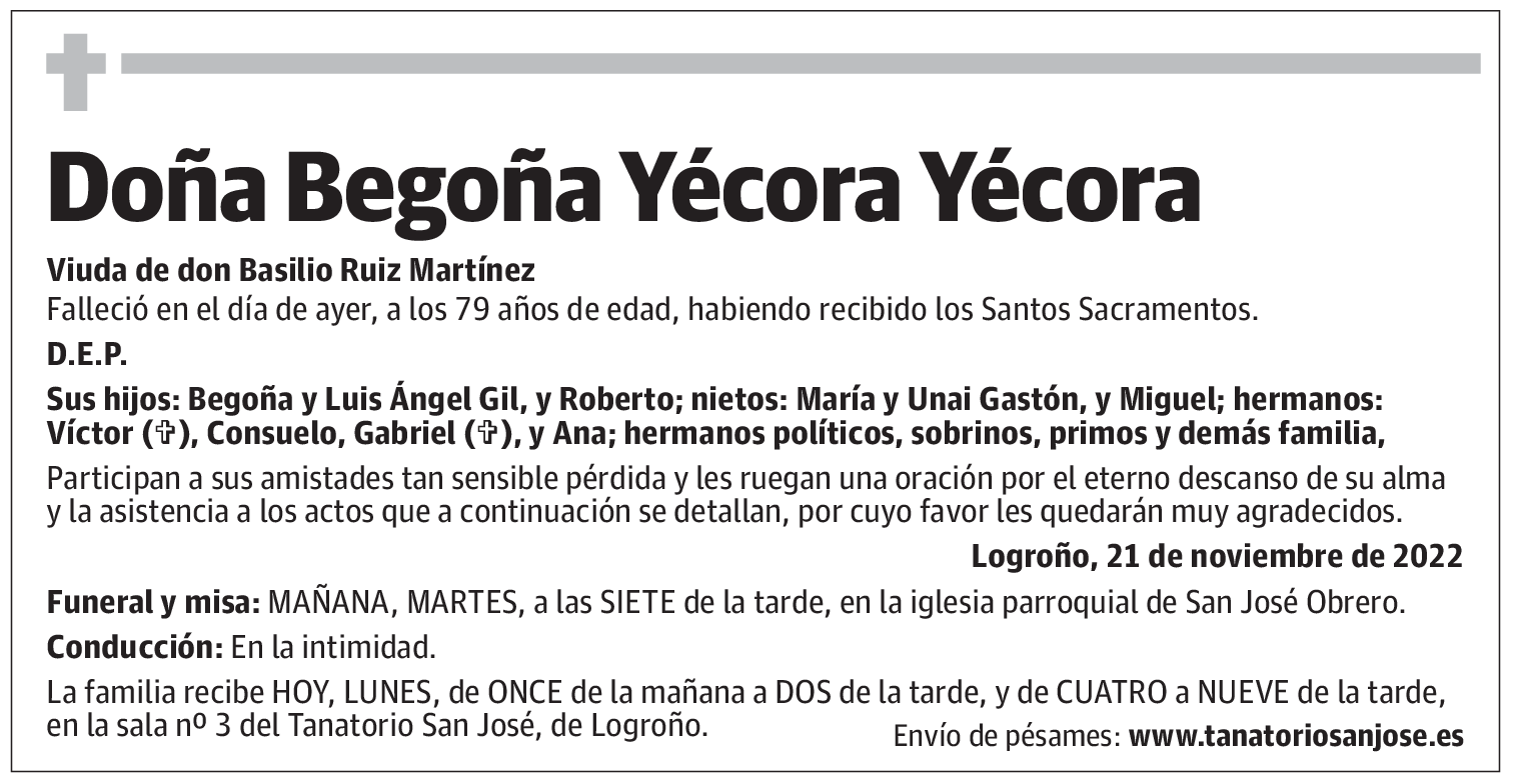 Doña Begoña Yécora Yécora