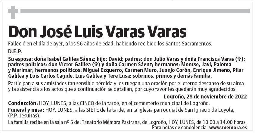 Don José Luis Varas Varas