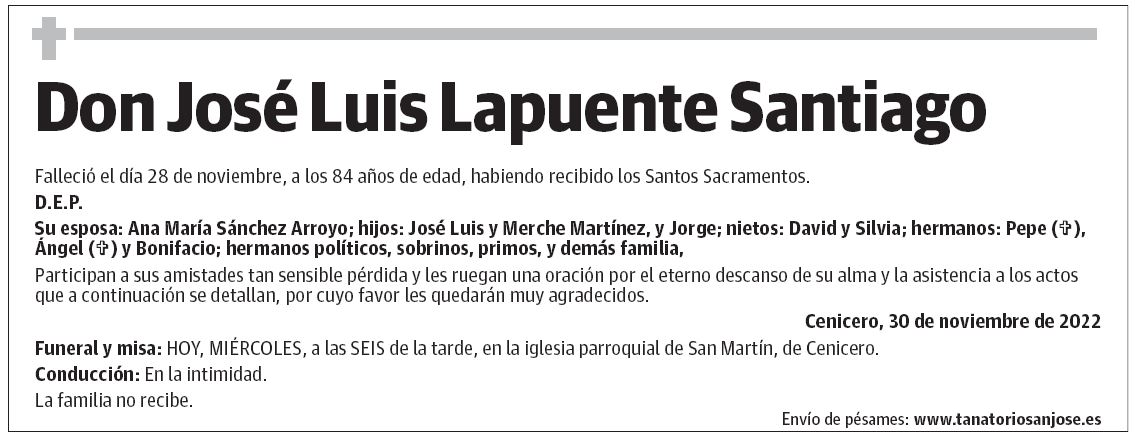 Don José Luis Lapuente Santiago