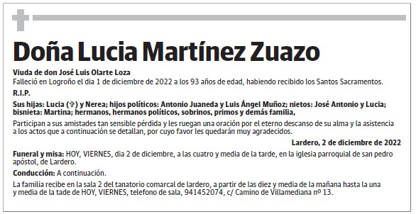 Doña Lucia Martínez Zuazo
