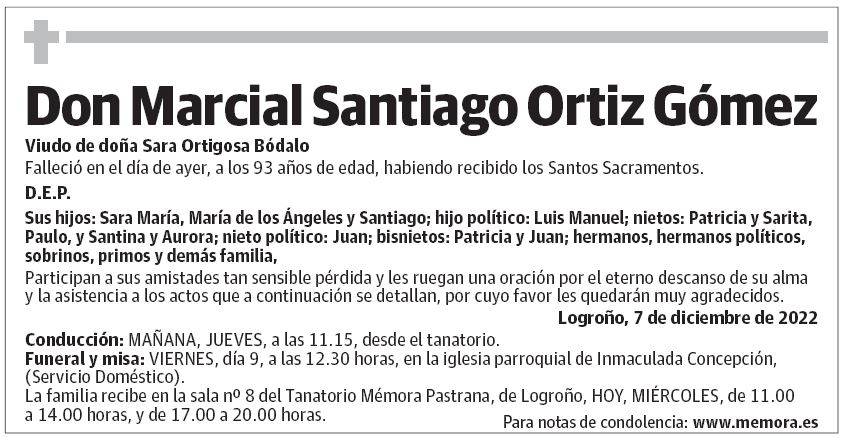 Don Marcial Santiago Ortiz Gómez