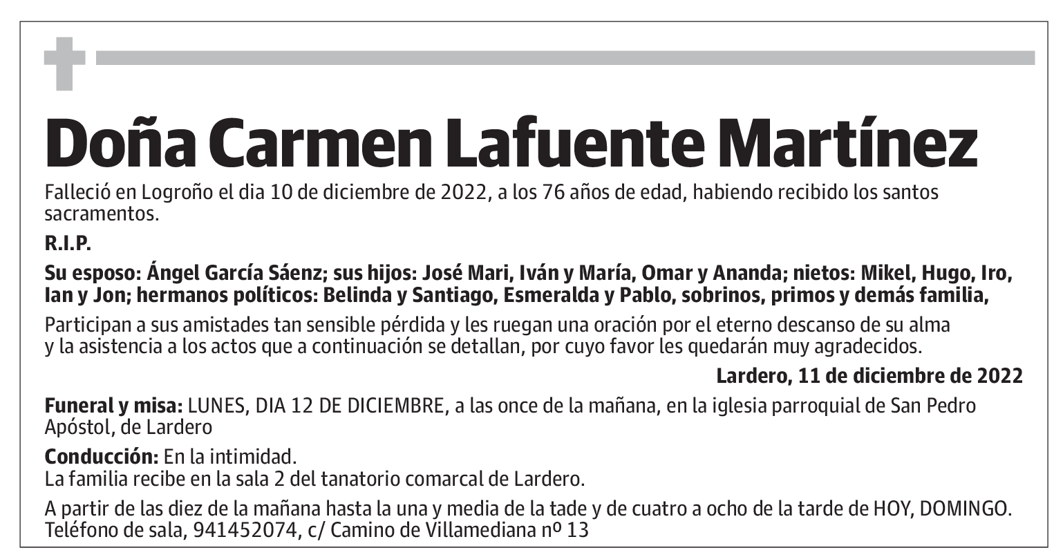 Doña Carmen Lafuente Martínez