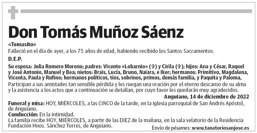 Don Tomás Muñoz Sáenz
