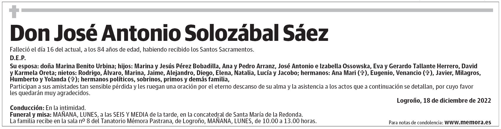Don José Antonio Solozábal Sáez