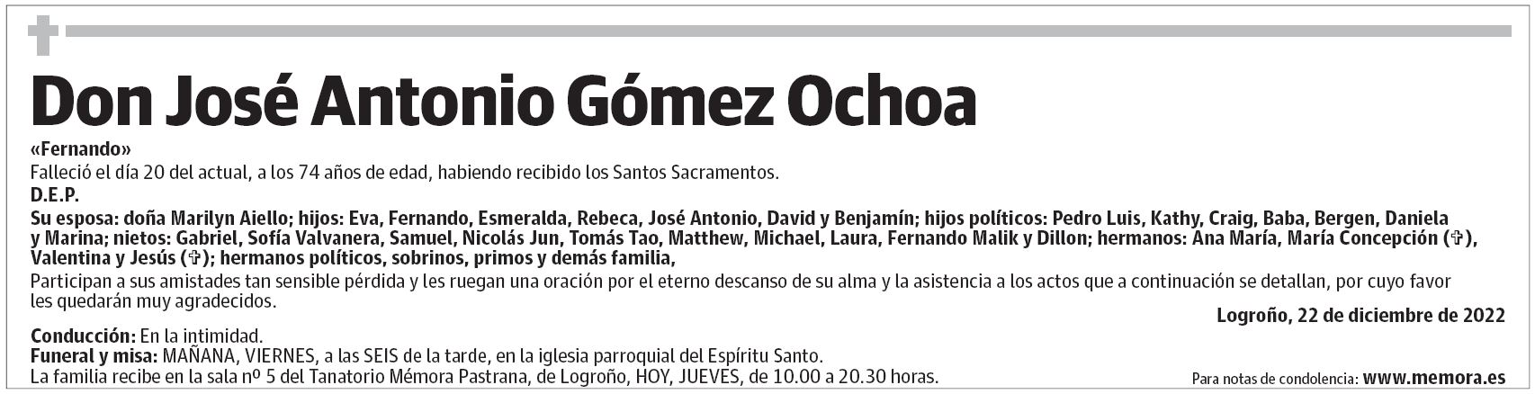 Don José Antonio Gómez Ochoa